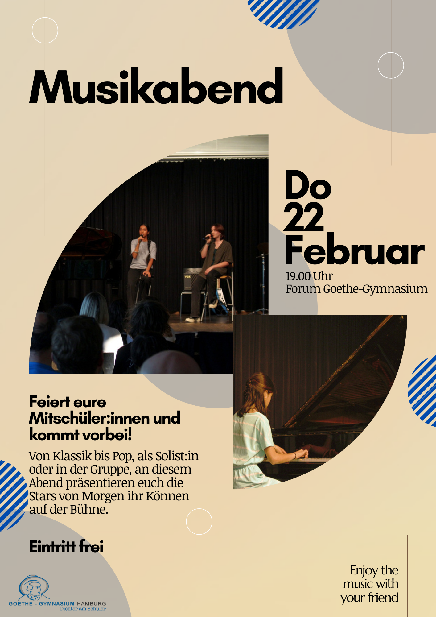 Musik Goethe - Kunst- und Musikabendposter - 2024